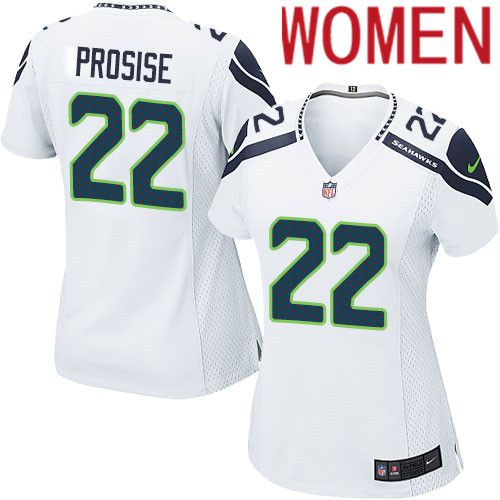 Women Seattle Seahawks #22 C. J. Prosise Nike White Game NFL Jersey->women nfl jersey->Women Jersey